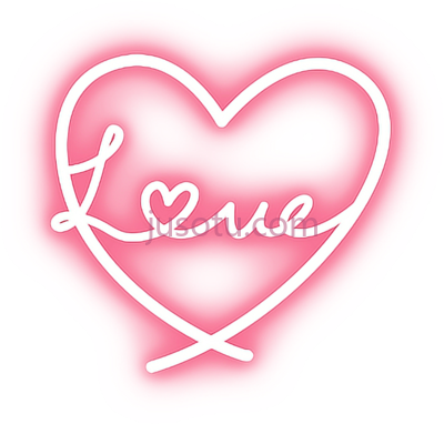 霓虹爱心,neon love heart PNG