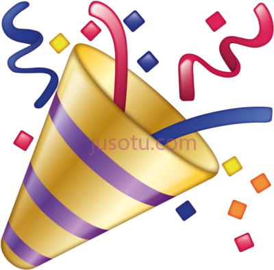 派对,party popper emoji PNG