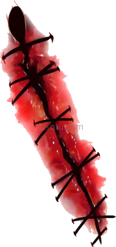 伤口刺痛流血,hurt stiches blood bleeding cut creepy wounds PNG