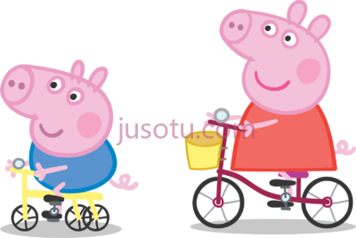小猪佩奇,peppa pig bike PNG