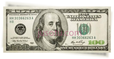 100美元钞票,100 dollar bill PNG
