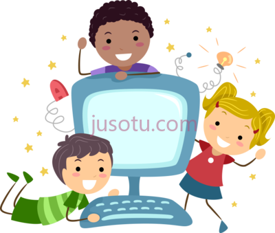 儿童电脑,cartoon computer kids PNG