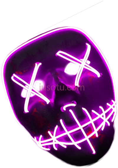 霓虹黑客面具,neon hacker mask PNG