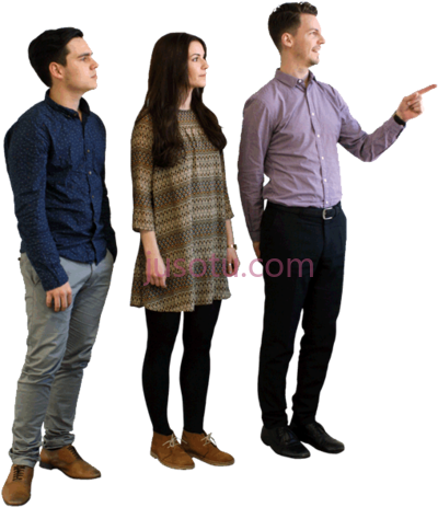 人群站姿,people pointing group standing PNG