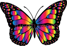 彩虹蝴蝶发光PNG
