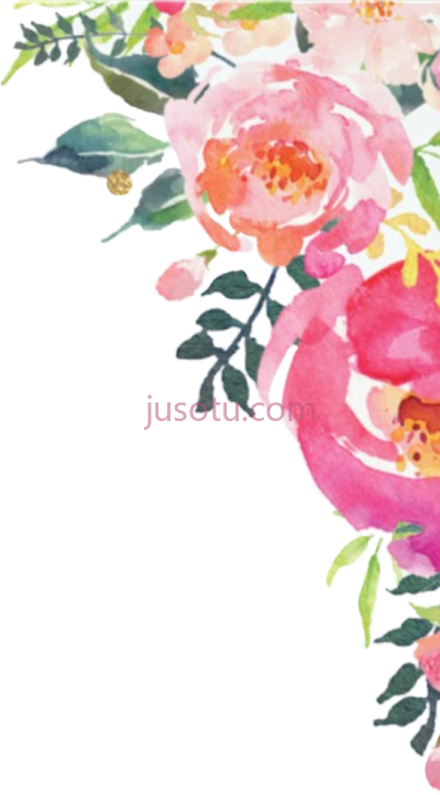 水彩花,watercolor flowers border frame corner floral PNG
