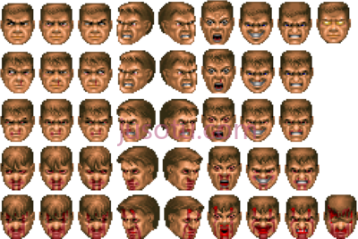 毁灭战士,doom guy low health face PNG
