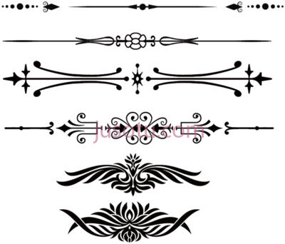 边框花线,frame flower motif black and white border line PNG