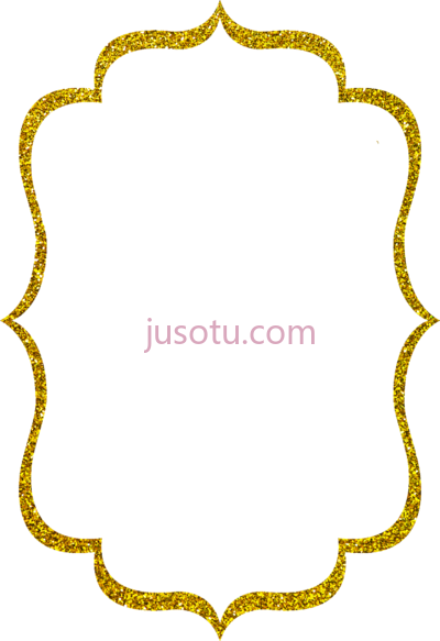 金光框,gold glitter frame PNG