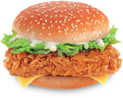 鸡肉汉堡,chicken zinger burger PNG