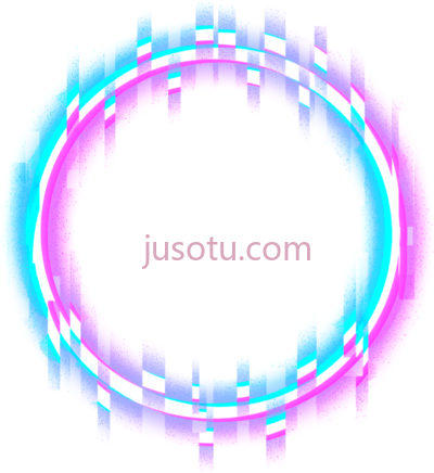 圆形霓虹灯,circle round glitch border neon error geometric neon glitch PNG