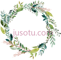 水彩花环,leaves frame PNG