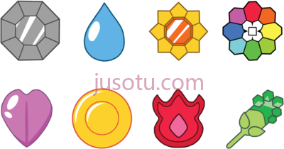 口袋妖怪,kanto badges pokemon gym PNG
