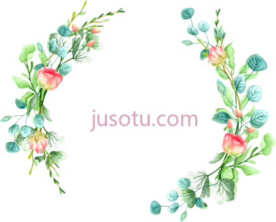 水彩花圆,watercolor circle flower PNG