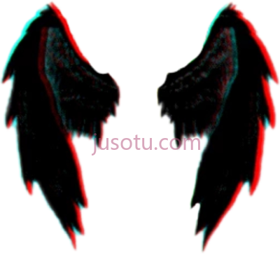 黑色翅膀恶魔霓虹灯,black red wings demon neon PNG