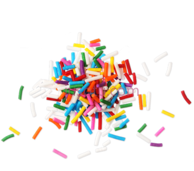 彩虹五彩纸屑,small pile rainbow confetti on clear sprinkles PNG
