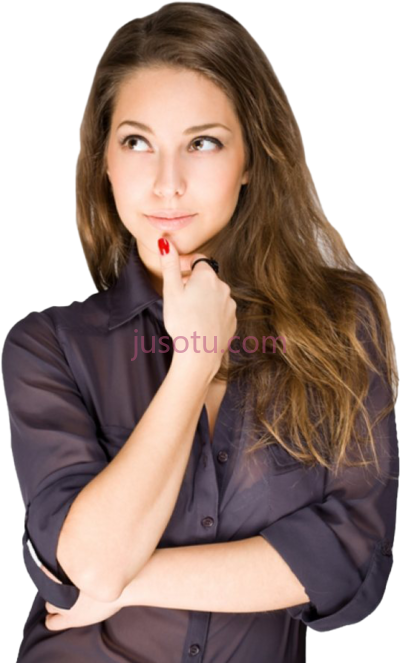 深思熟虑女人,deep thinking woman PNG