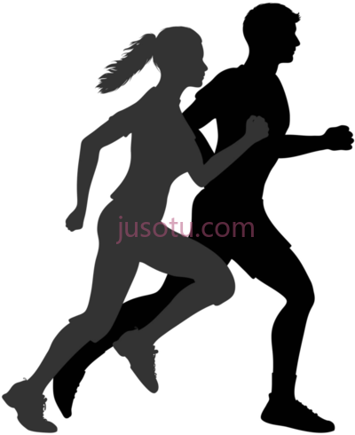男女跑步运动,exercise man and woman running PNG