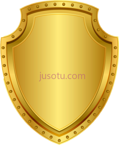 徽章金盾,golden shield badge blank PNG