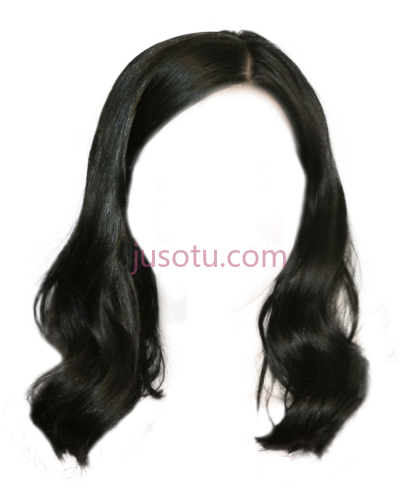女人假发,black hair woman PNG