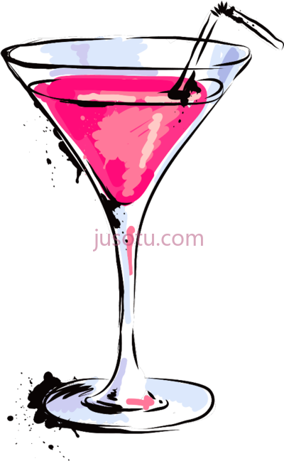 卡通鸡尾酒杯,cartoon cocktail glass PNG
