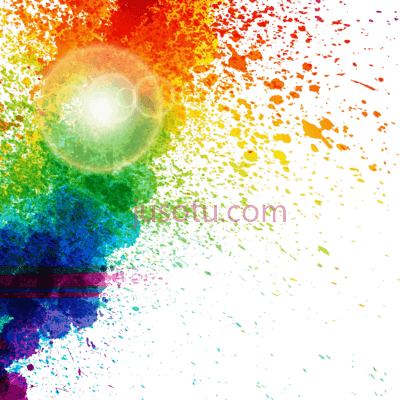 水彩泼溅彩虹色,watercolor splash rainbow color PNG