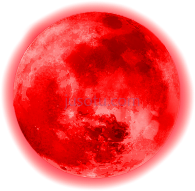 圆红色月亮闪耀,circle red moon glowing cute blood PNG