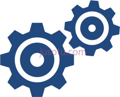蓝色齿轮,blue gears icon PNG