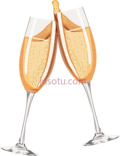 香槟杯干杯,champagne glass cheers PNG