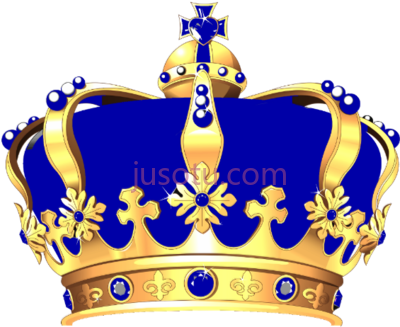 皇家蓝金色皇冠,royal blue and gold crown PNG