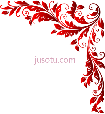 红色花朵装饰边框角,corners flower frame decorative borders red floral PNG