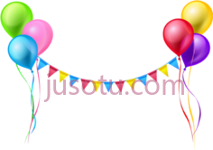 花环生日气球PNG