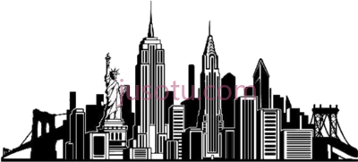 纽约市天际线,new york city skyline wall decal PNG