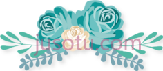 蓝色花,玫瑰 PNG