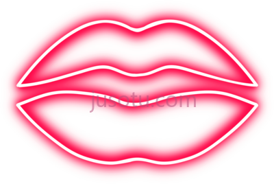 霓虹灯红唇,neon love red lips PNG