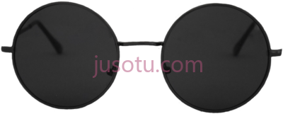 黑色圆太阳眼镜,round black sun glasses PNG