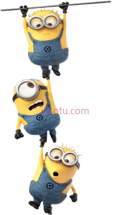 小黄人大眼萌,minions hanging PNG