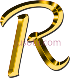 金色字母R,rated PNG