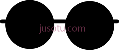 圆黑眼镜,round black glasses PNG