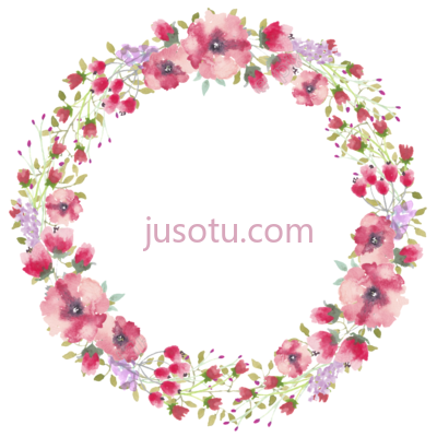 水彩花边圆圈,watercolor flower border circle PNG