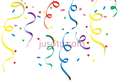 五彩纸屑彩带,confetti and streamers PNG