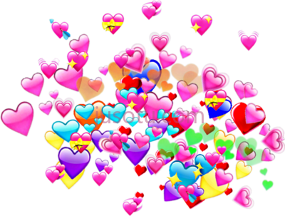 粉红心,hearts emoji meme PNG