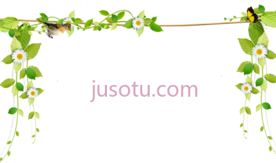 鲜藤边花,beautiful fresh vines border rope flowers PNG