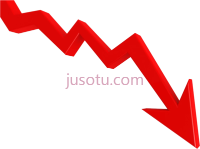 红色箭头,downward trend arrow PNG