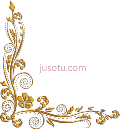金花边,gold flower border PNG