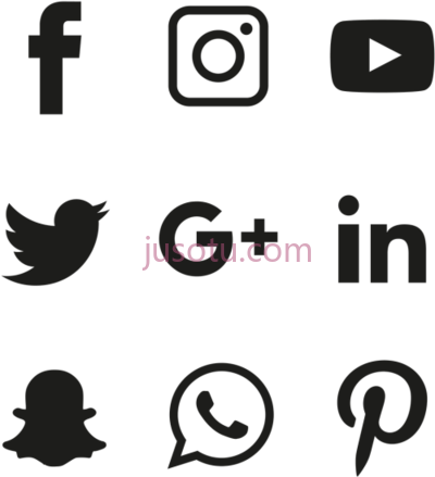 社交媒体,black social media logo PNG