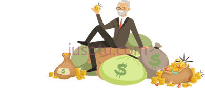 坐拥金钱发财,striking it rich after sitting on money PNG