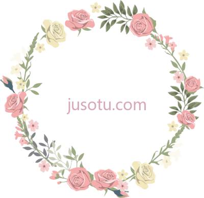 圆花边,circle flower border PNG