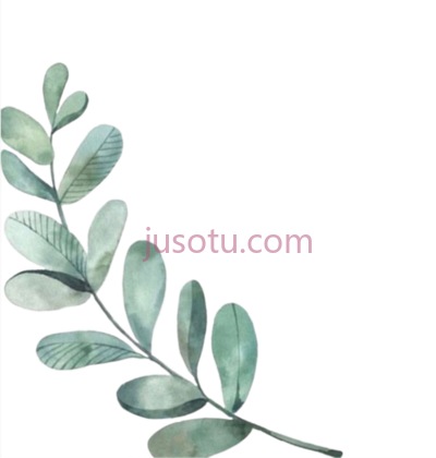 绿叶水彩,green leaves watercolor PNG