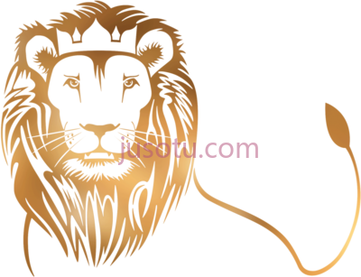 金狮子头,gold lion head logo PNG